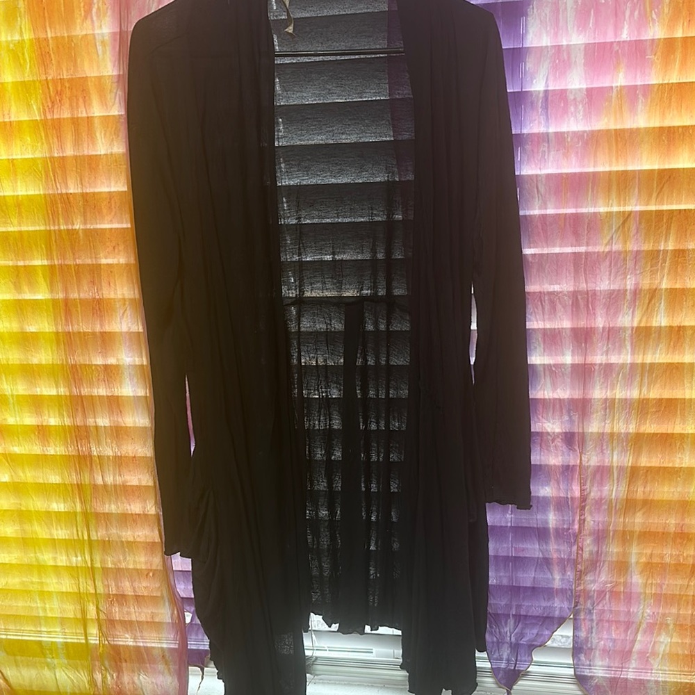 Chic Black Sheer Cardigan